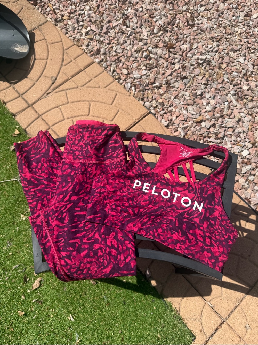 Peloton Magenta & Dark Pink Leopard-Print Sports Bra and Leggings